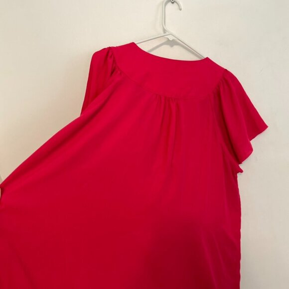 MARKET & SPRUCE STITCH FIX Plus Size Cleve Flutter Sleeve Blouse Raspberry Pink - Picture 13 of 16